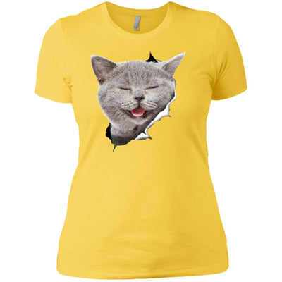 Grey Cat Laughing Ladies' T-Shirt