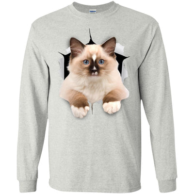 Brown Ragdoll Cat Long Sleeve Ultra Cotton T-Shirt