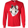 Black & White Reaching Cat Long Sleeve Ultra Cotton T-Shirt