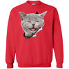 Grey Cat Laughing Crewneck Pullover Sweatshirt