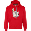White Cat Reaching Heavyweight Pullover Fleece Hoodie