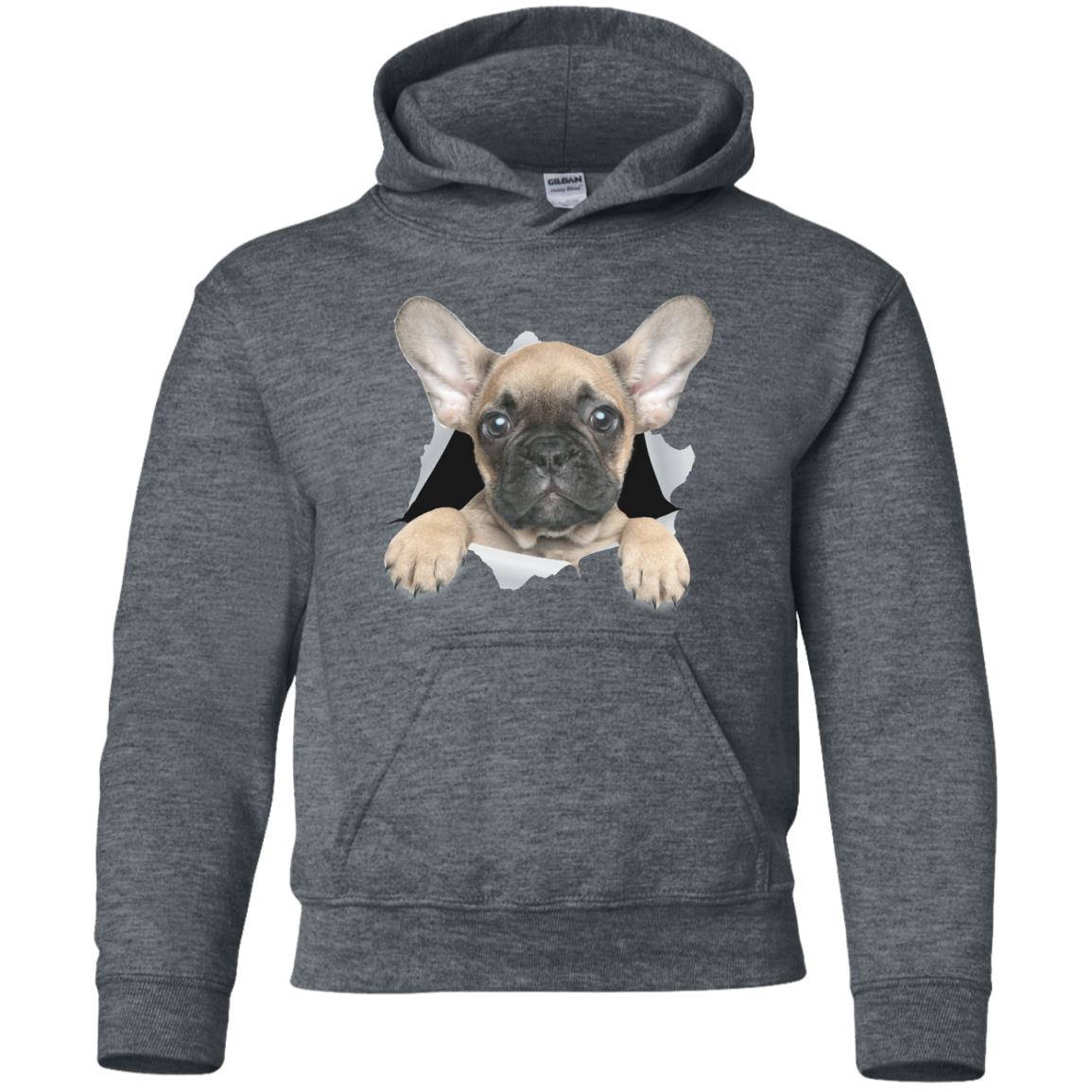 French Bulldog Pup Youth Pullover Hoodie