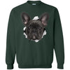 Black Frenchie Crewneck Pullover Sweatshirt