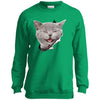 Grey Cat Laughing Youth Crewneck Sweatshirt