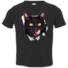 Black Cat Licking Toddler Jersey T-Shirt