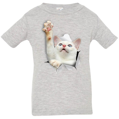White Cat Reaching Infant Jersey T-Shirt