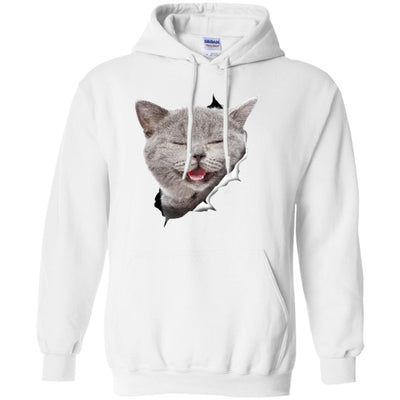 Grey Cat Laughing Pullover Hoodie