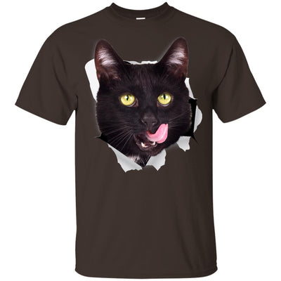 Black Cat Licking Youth Cotton T-Shirt