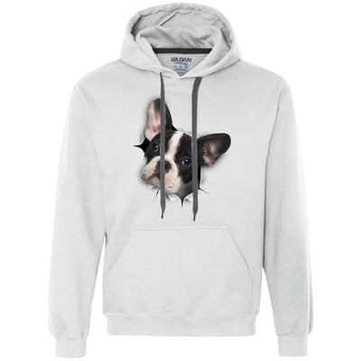 Black & White Frenchie Heavyweight Pullover Fleece Hoodie