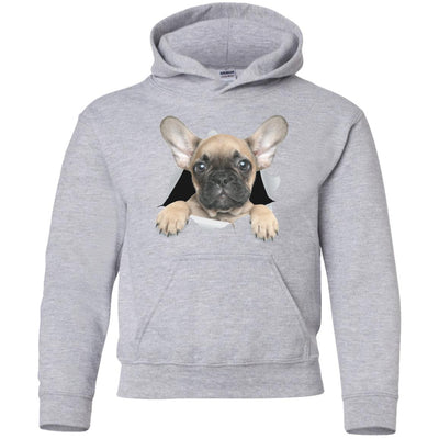 French Bulldog Pup Youth Pullover Hoodie