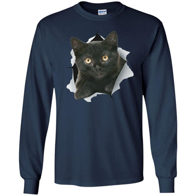 Black Kitten Long Sleeve Ultra Cotton T-Shirt