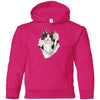 Black & White Reaching Cat Youth Pullover Hoodie