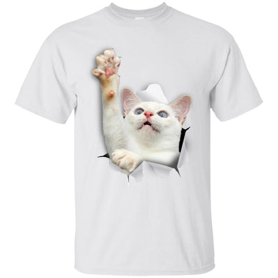 White Cat Reaching Ultra Cotton T-Shirt