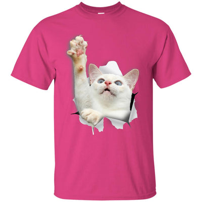 White Cat Reaching Ultra Cotton T-Shirt