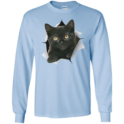 Black Kitten Long Sleeve Ultra Cotton T-Shirt