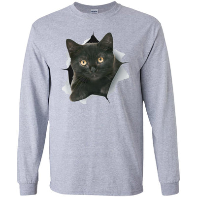 Black Kitten Long Sleeve Ultra Cotton T-Shirt