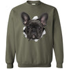 Black Frenchie Crewneck Pullover Sweatshirt