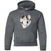Black & White Reaching Cat Youth Pullover Hoodie