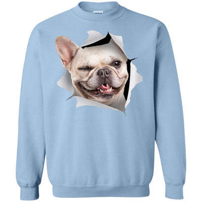 Winking Frenchie Crewneck Pullover Sweatshirt