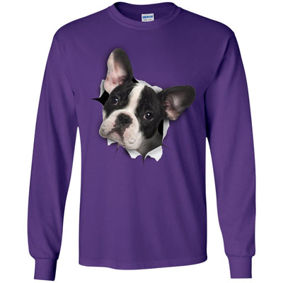 Black & White Frenchie Long Sleeve Ultra Cotton T-Shirt