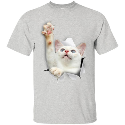White Cat Reaching Ultra Cotton T-Shirt