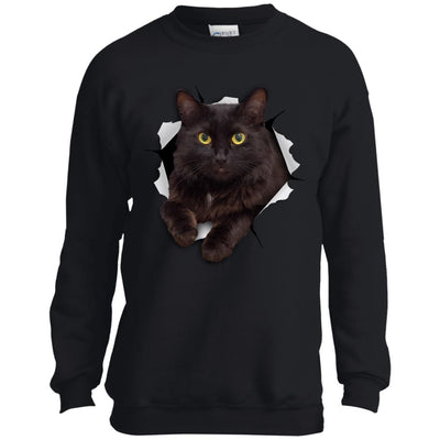 Black Cat Youth Crewneck Sweatshirt