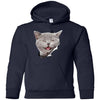 Grey Cat Laughing Youth Pullover Hoodie