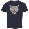 Grey Cat Laughing Toddler Jersey T-Shirt