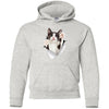 Black & White Reaching Cat Youth Pullover Hoodie