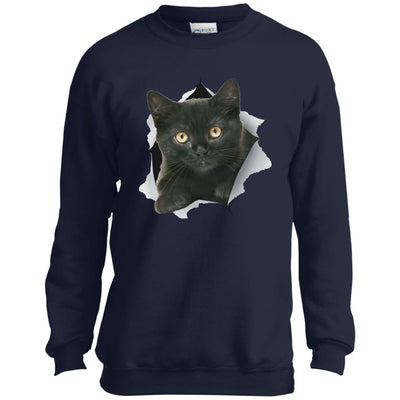 Black Kitten Youth Crewneck Sweatshirt