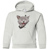 Grey Cat Laughing Youth Pullover Hoodie