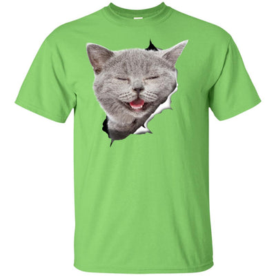 Grey Cat Laughing Youth Cotton T-Shirt