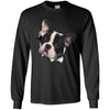 Black & White Frenchie Long Sleeve Ultra Cotton T-Shirt