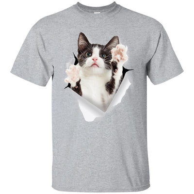 Black & White Reaching Cat Ultra Cotton T-Shirt