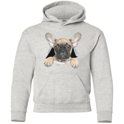 French Bulldog Pup Youth Pullover Hoodie