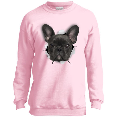 Black Frenchie Youth Crewneck Sweatshirt
