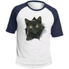 Black Kitten Colorblock Raglan Jersey T-Shirt
