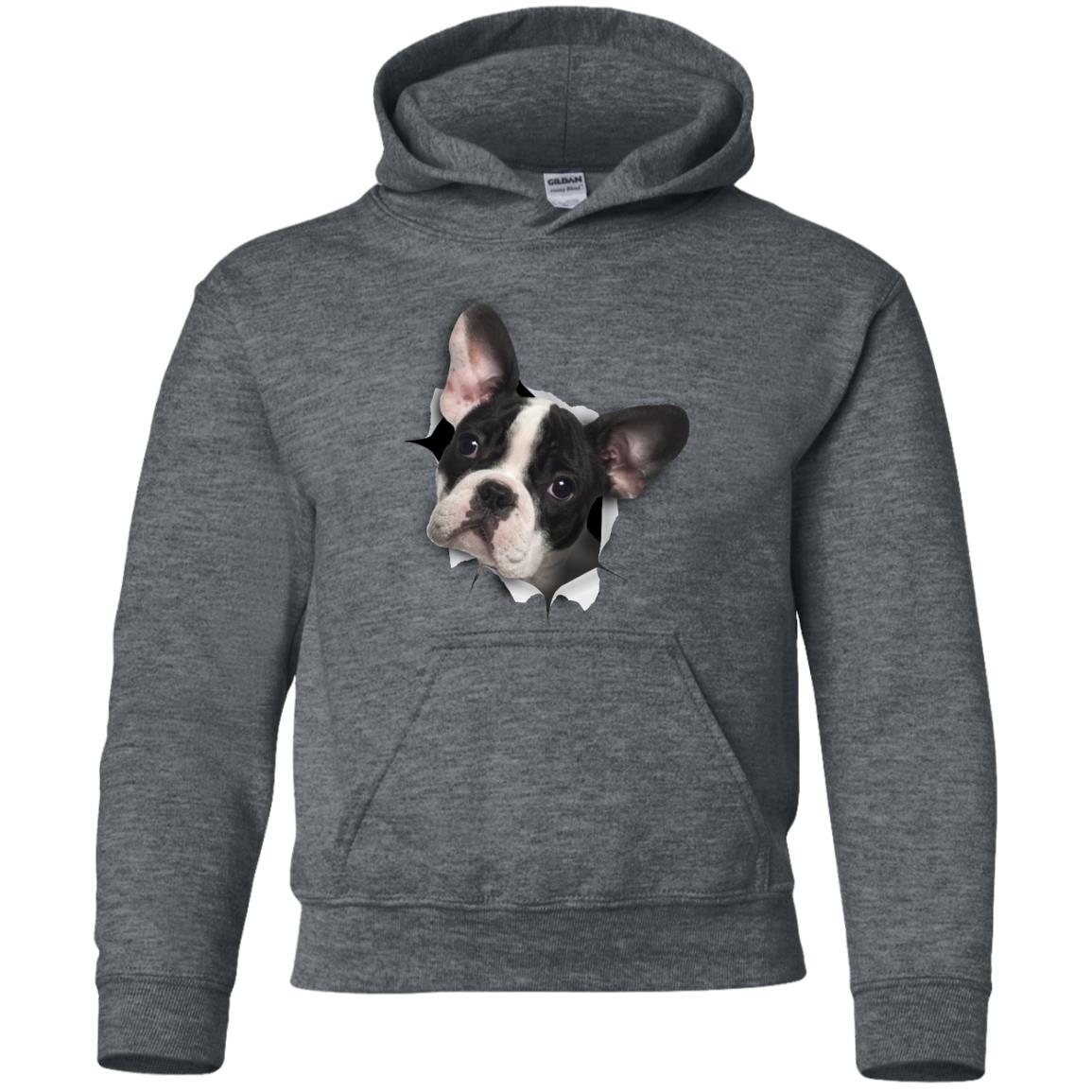 Black & White Frenchie Youth Pullover Hoodie
