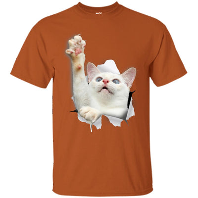 White Cat Reaching Ultra Cotton T-Shirt