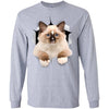 Brown Ragdoll Cat Long Sleeve Ultra Cotton T-Shirt