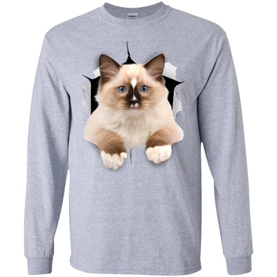 Brown Ragdoll Cat Long Sleeve Ultra Cotton T-Shirt