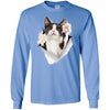 Black & White Reaching Cat Long Sleeve Ultra Cotton T-Shirt