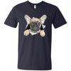 French Bulldog Pup Men's Printed V-Neck T-Shirt