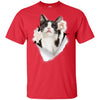 Black & White Reaching Cat Youth Cotton T-Shirt