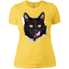Black Cat Licking Ladies' T-Shirt
