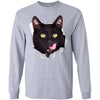 Black Cat Licking Long Sleeve Ultra Cotton T-Shirt