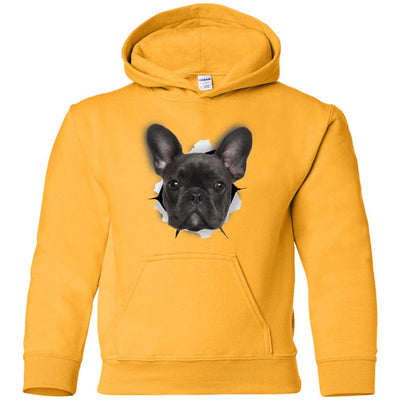 Black Frenchie Youth Pullover Hoodie