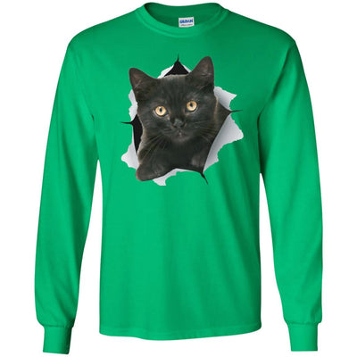Black Kitten Long Sleeve Ultra Cotton T-Shirt