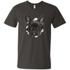 Black Frenchie Men's Printed V-Neck T-Shirt