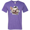Winking Frenchie Men's Printed V-Neck T-Shirt